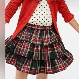 J. Crew Crewcuts Girls Tiered Stewart Tartan Plaid Skirt Holiday Christmas 6-7